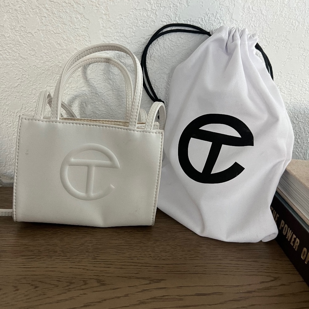Telfar mini bag in white (so cute)